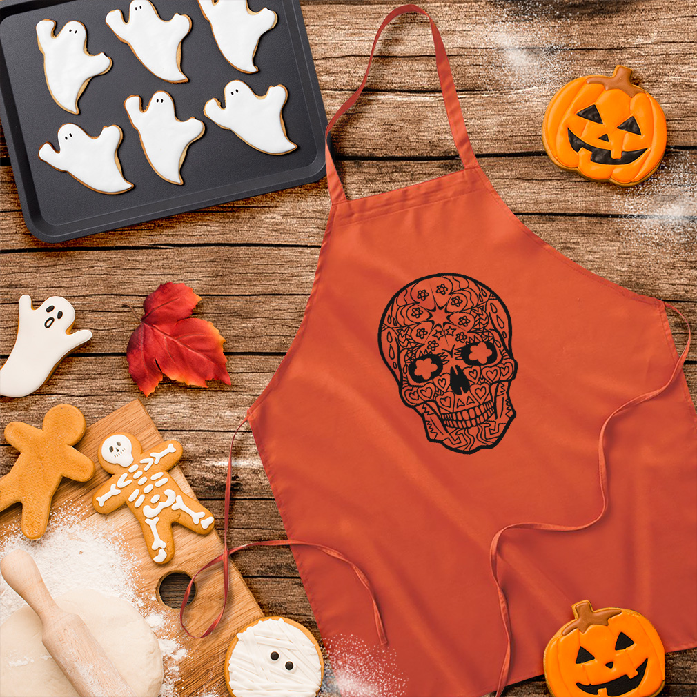 100% Polyester Aprons for Women & Men Skull Style B Halloween Housewarming Gifts - Picture 3 of 8