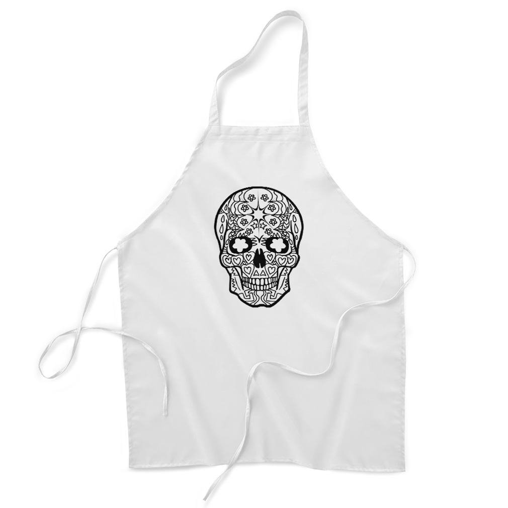 100% Polyester Aprons for Women & Men Skull Style B Halloween Housewarming Gifts - Picture 7 of 8