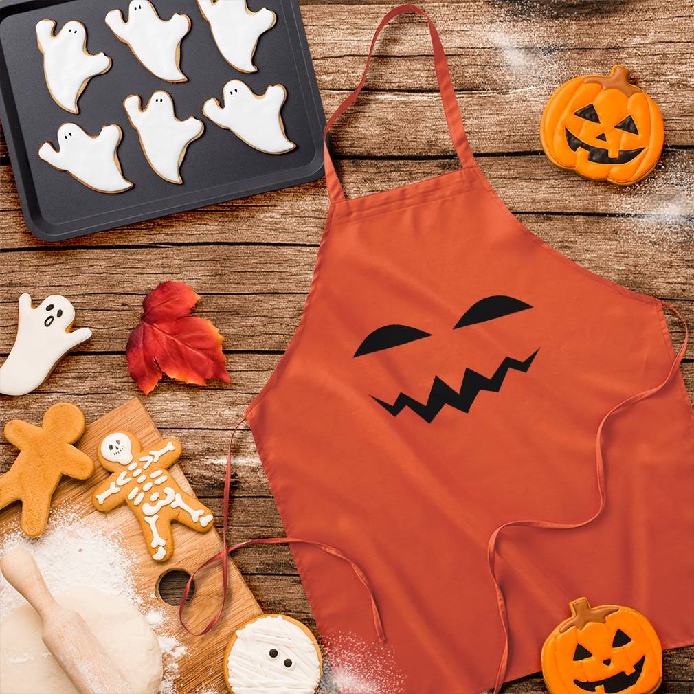 Aprons for Women & Men Evil Pumpkin Face Twin Halloween Housewarming Gifts - Picture 3 of 8